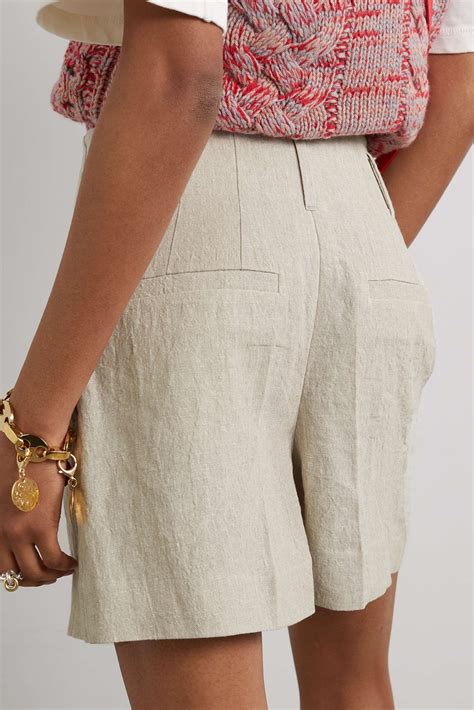 Pleated Linen Shorts 